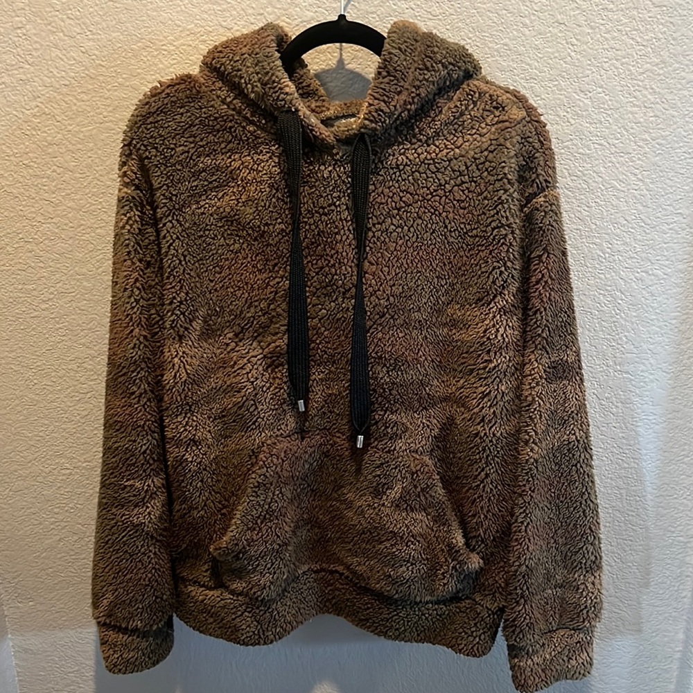 Army print Teddy bear pullover sweatshirt